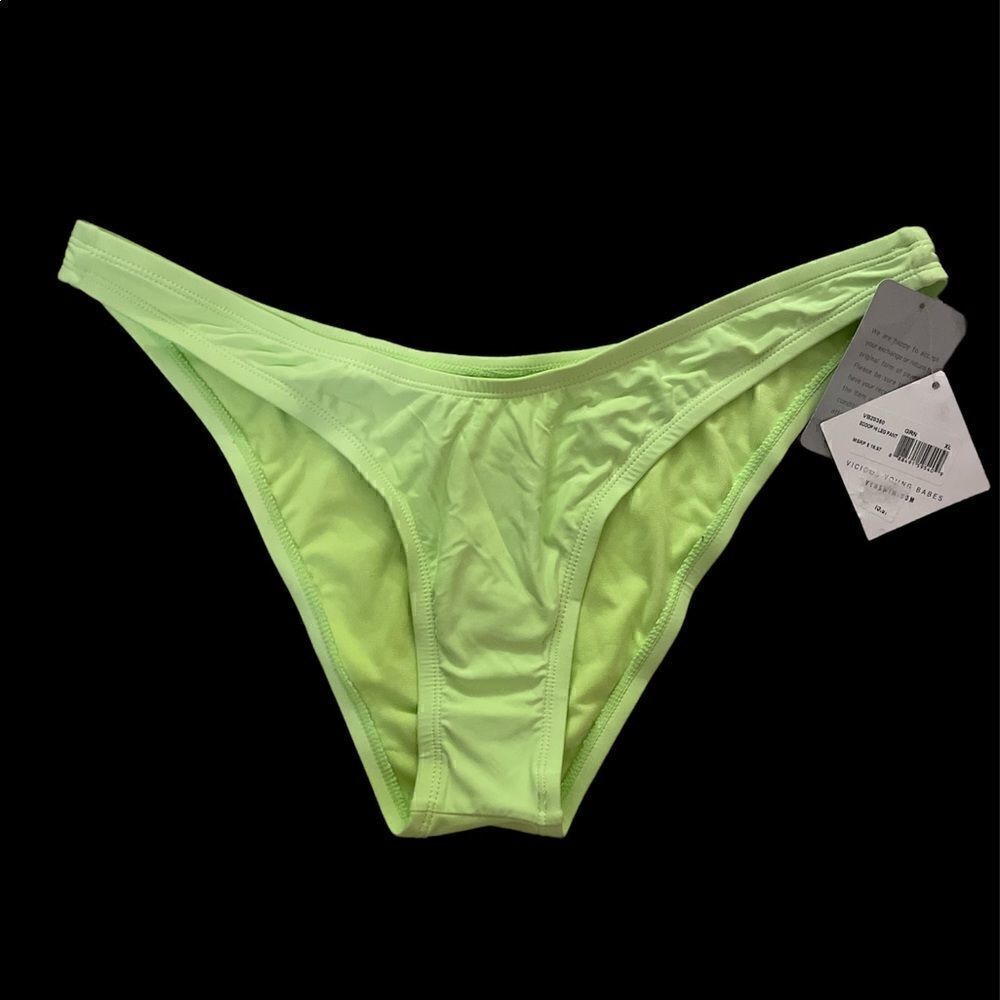 VYB Green  Scoop Front High Leg Bikini Bottom Size XL
